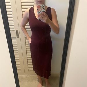 💜5 for $25 Daily Ritual maroon midi dress